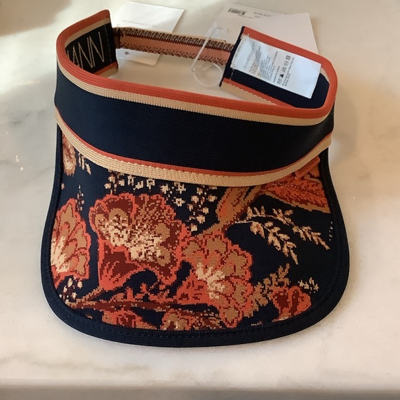 Zimmermann Accessories - Zimmermann Navy and Orange Floral Visor, Brand New